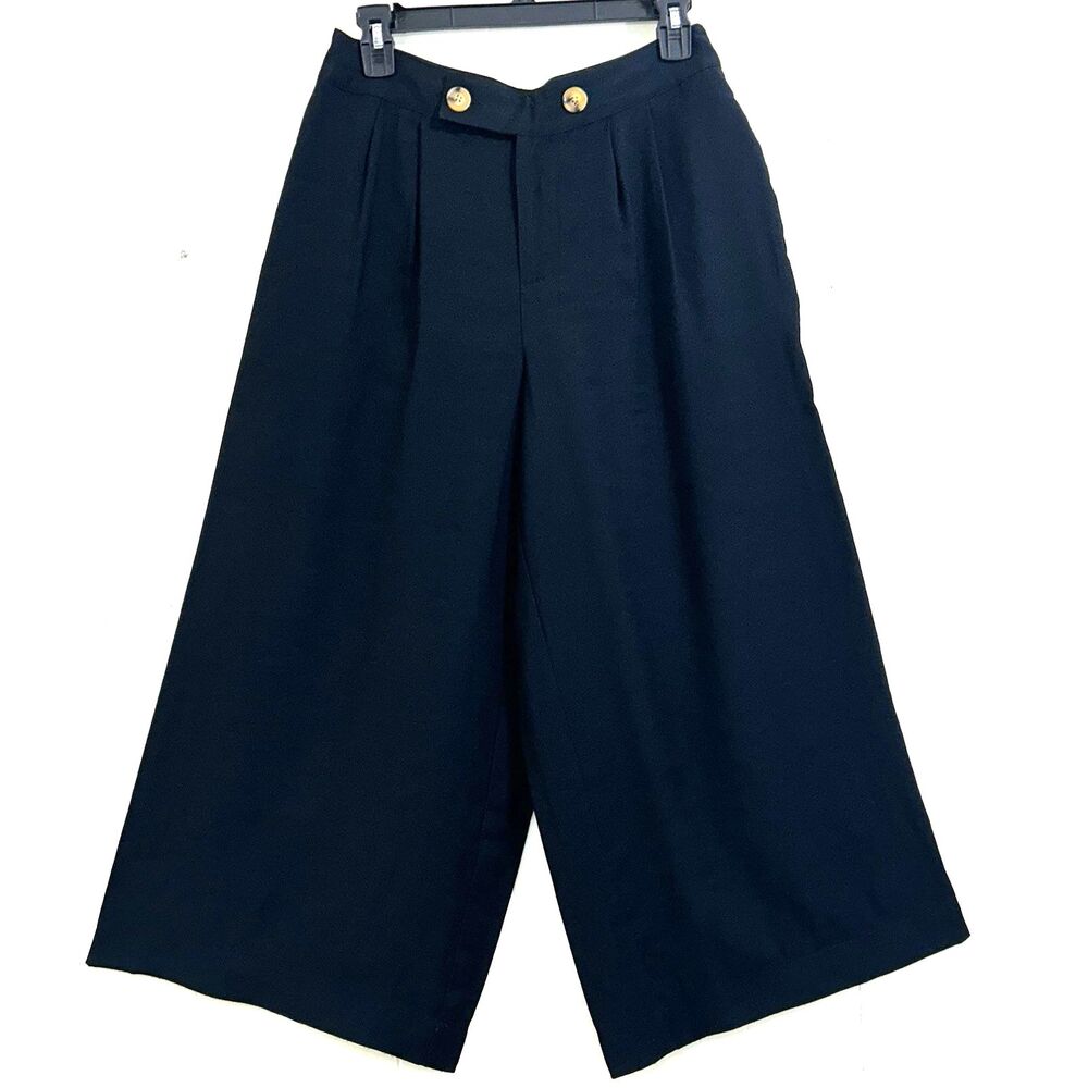 Who What Wear Wide Leg Cropped Pants Size 4 High Rise Trousers Pants.
